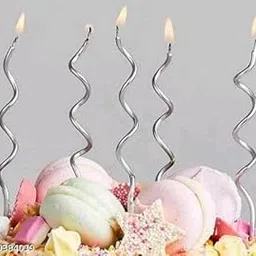 wp wanna party Wanna Party 12 Count Twisty Birthday Candles with Holders Metallic Cake Candles for Birthday, Wedding Party and Cake Decoration (Silver)-picture-18
