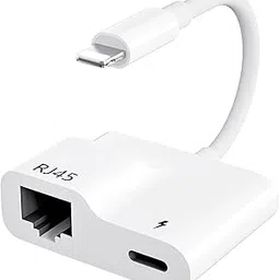 Microware Compatible RJ45 Ethernet LAN Wired Network Adapter, 3 in 1 USB 3 Camera Reader Adapter/Splitter Data Sync OTG Cable & Ethernet Adapter with Fast Charging Port Compatible for iPhone/iPad image 1