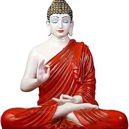 2 Feet Buddha Statue for Home Decor Big Size Idols Living Room Door Entrance Decoration Items Decorative Showpiece, Decor Items for Home and Office, 2FT (2 Feet Red), Fibreglass, Buddha-picture-35