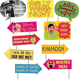 Festiko Photobooth Props Bollywood (Set of 10) / Party & Celebration Theme Photo Booth Props/Bollywood Party Props/Bollywood Theme Props/Bollywood Props-image-1