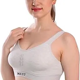 msiu- my style is unique Women Cotton Non-Padded Non-Wire Sports Running Bra for Daily Use Exercise and Gym Bra-picture-28