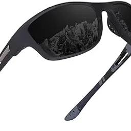 Sports Sunglasses, Matte Black Frame, Polarized Lenses, Wraparound Design pack of 1-picture-19