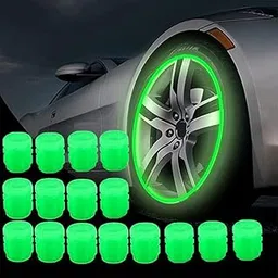 9UP® Radium Valve Cap for Vehicles - 16pcs | Glow-in-Dark Tyre Pressure Caps | Car Tyre Rim Air Caps Cover | Universal Radium Caps for Car, Truck, Motorcycles, Bike (16Pcs, Colour – Green)-picture-32