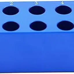 LSVERDE 1 Pcs Aluminum Cooler Cooling Block PCR Test Tube Racks, 10 Wells for 10ml PCR Microcentrifuge Tube (Blue)-picture-10