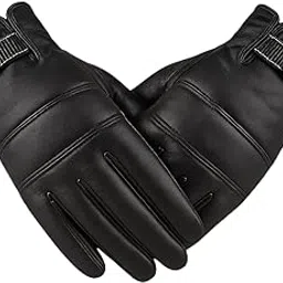 Genuine Leather Gloves for Men | Premium Soft & Warm Winter Gloves |Stylish Driving, Biking & Riding Gloves | Durable Hand Gloves for Outdoor, Daily Use33-image-0