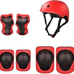 JD Fresh Inline Skates Kits Skating Shoes for Kids 5 to 10 Years with Necessary Accessories Skating kit and Adjustable Setting Size Liner Skates for Kids Color Red Size Medium-picture-24