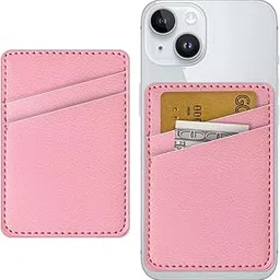 TIHYWR Pink Leather Phone Card Holder Wallet, Stick-Back, 2-Card Slot, Moisture-Resistant Adhesive, Women's Fashion-Conscious Style-Aware Phone Wallet-picture-45