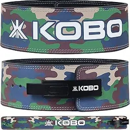 Kobo 10mm Lever Belt Weight Lifting Gym Fitness, Natural Genuine Leather 4” Wide Back Support, 9 Adjustable Holes, Powerlifting Bodybuilding Deadlift Squat Workout Strength Training, Men Women WTB-08-picture-62