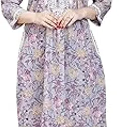 sanaa Women's Full Length Elegant Embroidered Rayon Nighty with Pockets (EN-127)-picture-10