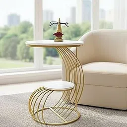 Brownwood HNDICRAFTS Wooden Two-Tier Round Coffee Table Nightstand Telephone Table by The Bedside with Storage, End Table Sofa Side Corner Table for Living Room and Bedroom in Compact Spaces-picture-29