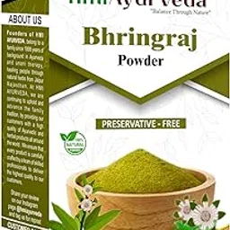 HMI AYURVEDA Natural Bhringraj Powder for hair growth (200 Grams) | For Hair Mask and Eating | 100% Pure and Natural | No Chemical, No Preservatives-image-63