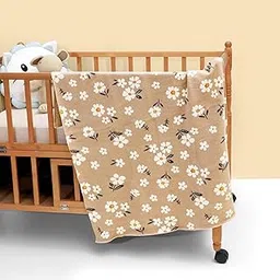 Haus and Kinder 100% Cotton Knitted Blanket for New Born Baby | Baby All Season AC Blankets| Quilt Wrapper for New Born Boy & Girl | Size 80 cm x 100 cm, 0 to 24 Months | Little Bloom-image-6