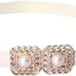 syga Women'S Stretchable Elegant Retro Pearl Buckle Elastic Waist Belt – Stylish Thin Design For Dresses, Sarees, And Jeans-picture-0
