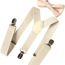 lyla Mens Suspenders Bowtie Set Y Shape Adjustable Braces for Jeans Cosplay Party beige-picture-52