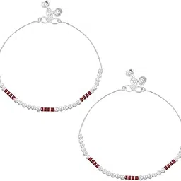 memoir Silverplated Meenakari Women Anklet Payal Pajeb Traditional Jewellery (AKRM6147)-picture-48