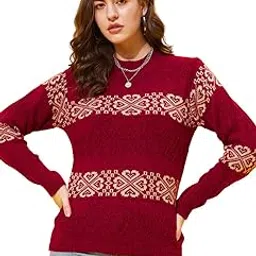 modeve Self Design Round Neck Casual Women Sweater for Winter||Winterwear||-picture-20