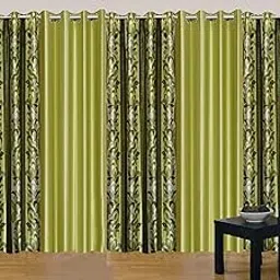 Galaxy Home Decor Beautiful Polyester Curtains for Long Door 9 Feet, Pack of 5, Green (Green, Long Door 9 Feet)-image-17