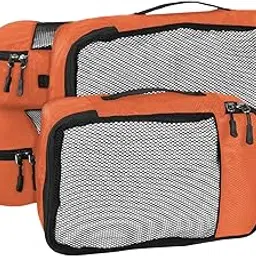 fatmug Packing Cubes Travel Pouch/Bag Suitcase Organiser Set of 4 (2 Medium and 2 Small) - Orange-picture-17