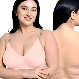 inner sense Women Cotton and Bamboo Plus Size Bra for Women I Comfortable, Non Padded, Wire Free, Backless Bra for Women with Transparent Back and Removable Straps-picture-41