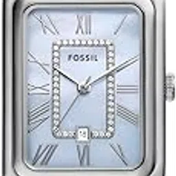fossil Womens Raquel Silver Quartz Stainless Steel Blue Dial Analog Watch ES5402-picture-10