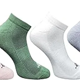 Bamboo Cotton Socks for Men | Soft Cotton Blend | Odor Resistant, Breathable, Cushioned Ankle Socks for Casual & Sports Use | Olive, Dark Grey, Black, Olive | Pack of 4-image-18