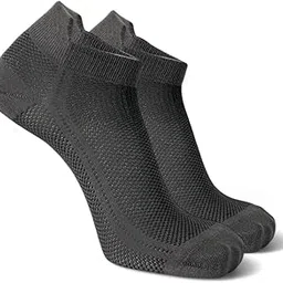sockscarving feel the comfort Pure Cotton Premium 1 Pair Athletic Low Cut Mesh Socks, Breathable Cotton Blend, Black, For Men and Women - Stretchable Free Size Anti Odur Sweat Free Anti Slip image 1