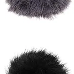 ATORSE 2 Pieces Fur Windscreen Windshield Wind Muff for Lavalier Lapel Microphone-picture-27