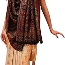 pashmoda Women Zewar Fine Wool Kaani Shawl, Authentic Kashmiri Luxury Pashmina Style Shawl, Stole, Medium Gents Lohi, Size (40x80 Inches) image 1