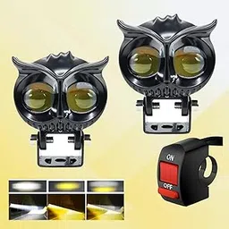 Schsteindar Owl Design Motorcycle LED Headlight, 3 Light Modes with Switch, Black-picture-23