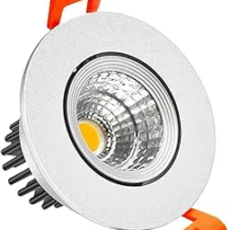 LightingWill 2 Inch Dimmable LED Downlight, 3W COB Recessed Ceiling Light, Daylight White 5500K-6000K, CRI80, 25W Halogen Bulbs Equivalent, Silver (Pack of 1)-picture-11
