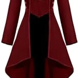 myaddiction Womens Steampunk Gothic Long Coat Tail Jacket Cosplay Costume Suit Red M Clothing Shoes & Accessories | Womens Clothing | Coats & Jackets-picture-43