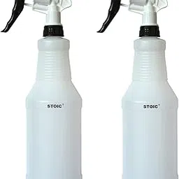 STOIC Plastic Empty Spray Bottle, Mist & Jet Spray Bottle 1000ml For Sanitizer | Oil | liquid |Multipurpose-Pack of 2(White) image 1