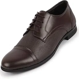 fausto Men's Formal Office Textured Cap Toe Genuine Leather Lace Up Shoes-picture-43