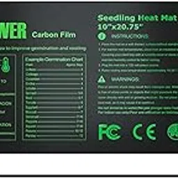 iPower - Durable Waterproof Seedling Heat Mat, 10" x 20.7", Warm Hydroponic Heating Pad for Germination, Indoor Gardening, Greenhouse-picture-39