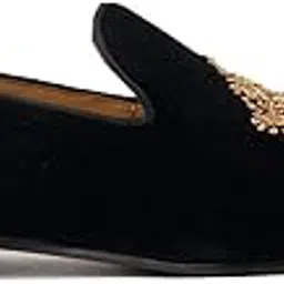 language Men's Rene Loafer | Hand-Embroidered Zari Work & Velvet Soft Upper | Premium Occasion Wear with Cushioned Leather Footbed for Comfort & Luxury | Men's Wedding Loafer-picture-14