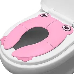 Toilet Potty Training Seat Cover, Travel Toilet Seat, Folding Non-Slip Silicone Pads, Travel Portable Reusable Kids Toddlers Boys & Girls, Carry Bag, Pink (Pink)-picture-24