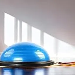 ACUWORLD Half Balance Ball for Exercise with Resistance Bands and Foot Pump, Inflatable Yoga Bosu Ball for Home Gym Workouts (multi., Big - 58)-picture-24