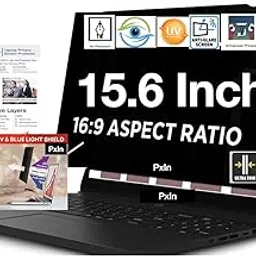 PHOENIX Pxin 15.6 Inch Privacy Screen Filter - No Eye Strain | Anti Blue Light + Anti Glare | No Dry Eyes | Privacy Screen Protector-picture-55