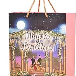PPJ ® -MAYRA / BHAAT/ BHAT / MAMERU/ MOSADU/ MAUSALU/ NAANKI SHAK/ BHAAT NYOTNA CEREMONY (30 Pcs.) (WEDDING) PAPER CARRY BAG, 15 Inch X 12 Inch X 6 Inch (LARGE) for RETURN GIFTS/GIFT BAGS/GIFT COVERS (Pack of 30)-image-22