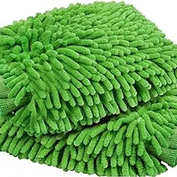 Kuber Industries Pack of 2 Multipurpose Microfiber Glove Duster for Home Cleaning | Soft & Reusable Dusting Cloth/Dust Cleaner - Ideal for Fans, Cars, Sofas & Furniture | Plain Green-picture-29