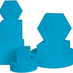 Store2508 Photography Props Photography Blocks Craft Hard Foam Blocks Shapes for Cosmetics, Makeup Tools Flat Lay Photo Shoot for Products Set of 8 (Dark Blue)-picture-37
