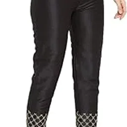 pinovo Women's Silk Gold Stripe Embroidery Regular FIT Pants/Trousers-picture-33