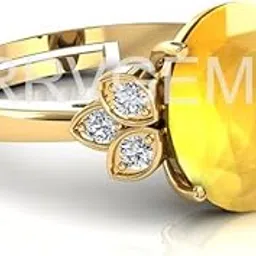 mbvgems YELLOW SAPPHIRE RING 6.00 Carat 6.30 Carat Certified Unheated Untreatet Natural PUKHRAJ RING GOLD PLATED Adjustable Ring Certified AA++ Natural for Man and Women(Lab - Tested)-picture-11