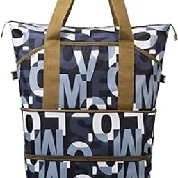 3 Layer Expandable Duffle Bags, Nylon Convertible Travel Luggage with Wheels/Waterproof Traveling Bag for Clothes/Foldable - Extendable Duffle Luggage's for Men and Women (Blue)-image-49