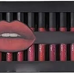NKV'S Beauty Matte Finish, Long Lasting, Waterproof Liquid Lipsticks Combo Set For Women - 12Pcs-picture-19