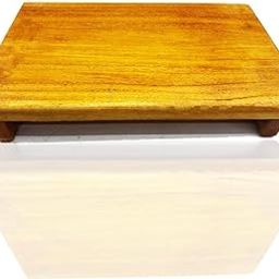 RB FURNITURE'S Handcrafted Wooden Puja Peeta Chowki Stool palaka, Low Height/Pooja Chowki/Mini Stool/Footstool Puja Asana-image-48