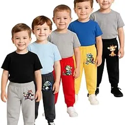 uzarus Premium Kids Warm Fleece Pajama Pants, Winter Wear Trackpants Baby Boy and Girl Unisex (Pack of 5)-picture-52
