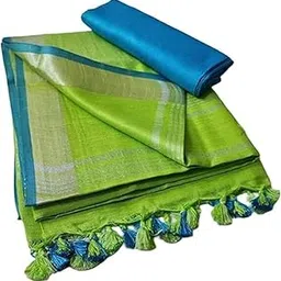 couture mania Bhagalpuri Handloom Women's Linen Blend Saree-picture-13