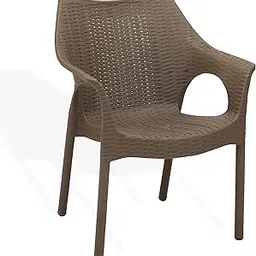 Supreme chairs Cambridge Heavy Plastic Chair | Oversized Arm Chair for Garden and Outdoor | 250Kg Weight Bearing Capacity | 6 Months Warranty (Wenge) | 1 Chairs image 1