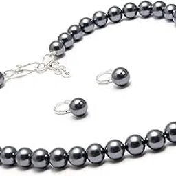 taruna biyani Non-precious Metal Silver Plated and Pearl Necklace Mala Set for Women-picture-21